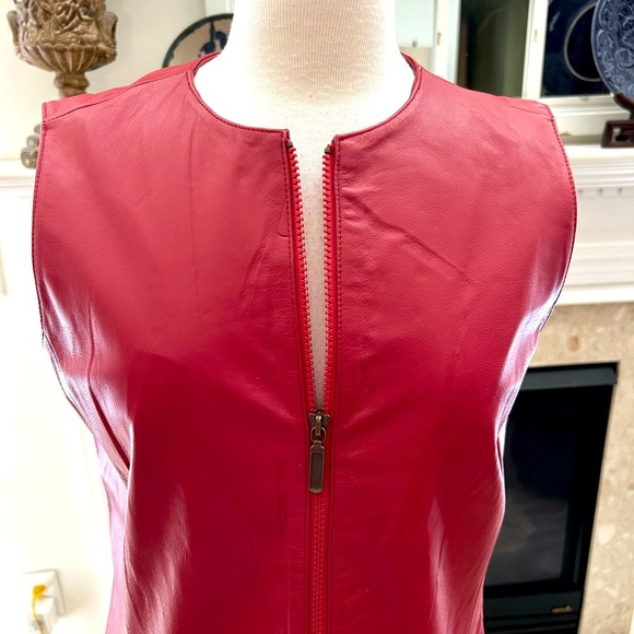 Preston & York Vibrant Red Leather Vest - Picture 5 of 8
